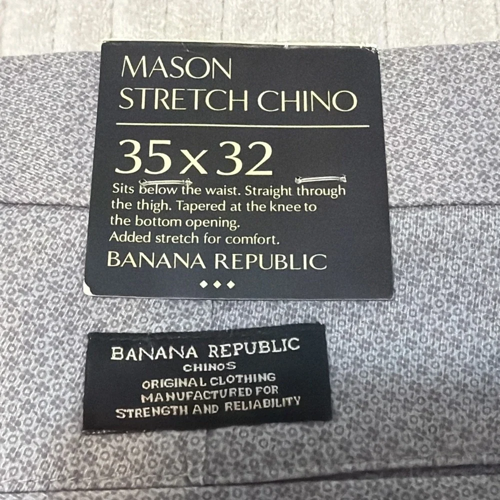 Banana Republic Mason Chino Stretch Men's 35x32 Dark Gray Athletic Tapered NEW